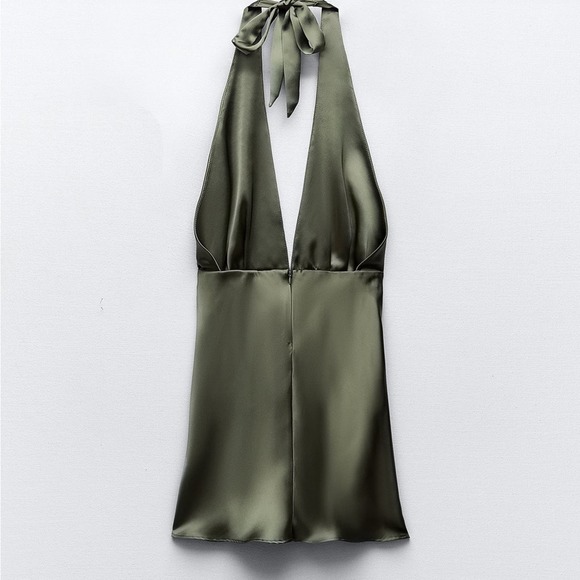 ZARA BLOGGER FAVORIT SATIN EFFECT MINI DRESS - Picture 9 of 10
